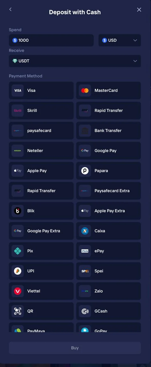Deposit with Cash