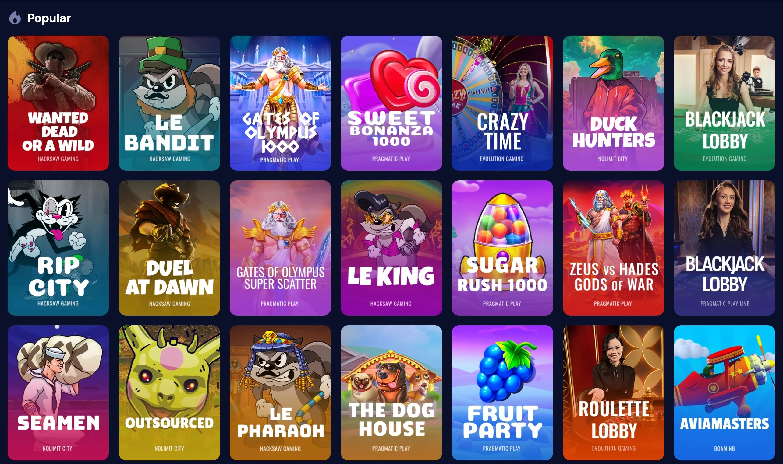 Popular Slot Games at Duel Casino